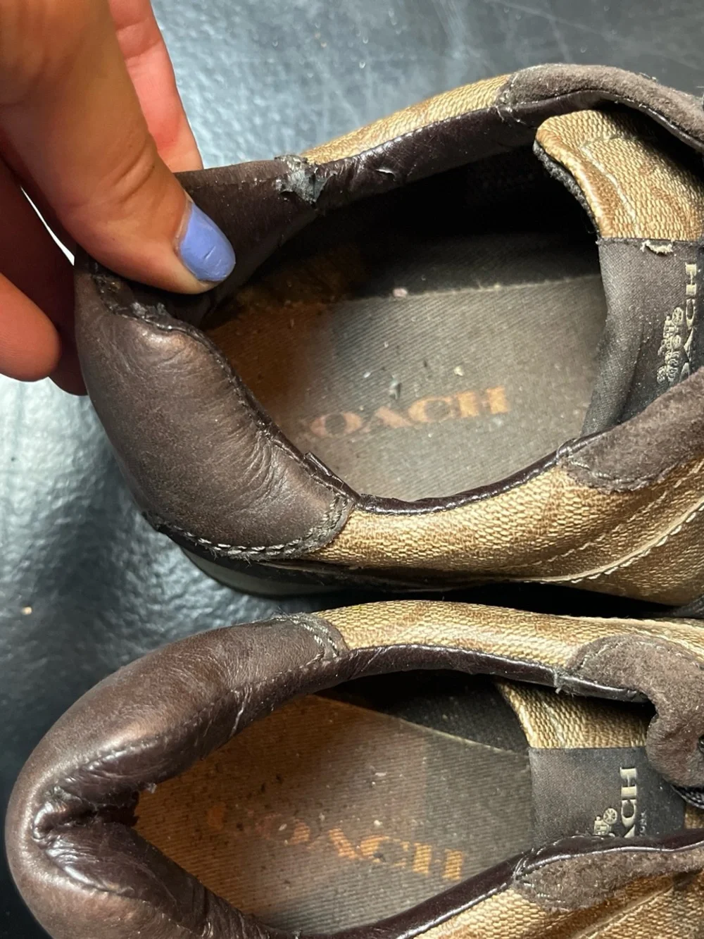 Coach Rebecca brown and tan sneakers size 9